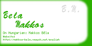 bela makkos business card